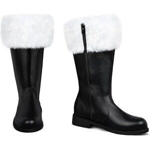 Santa Boots for Men Wide Calf Faux Leather
